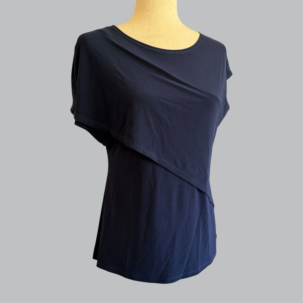 Clara Sun Woo Asymmetrical Top XS Drapey Artsy Minimalist Modern Classic Office